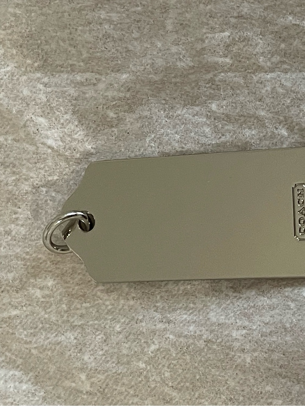 COACH Silver Metal Tag Keychain Charm - Picture 2 of 5